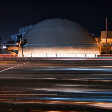 gray dome building during night time