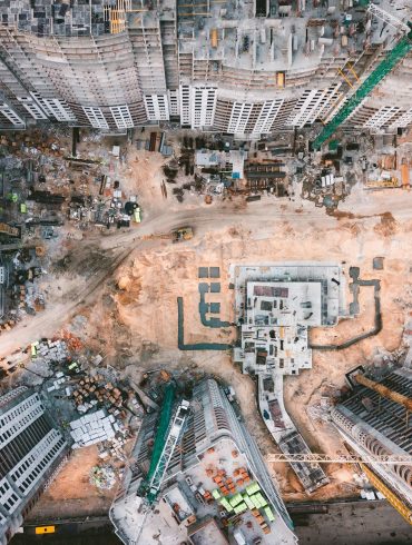 aerial photography of white high-rise concrete building